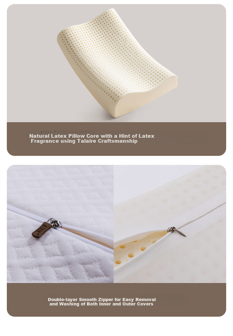 Jinxiangshu Tralai Latex Pillow, Thai Natural Imported Cervical Adult Rubber Sleeping Pillow, One Pair 14