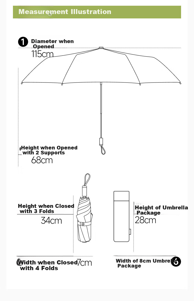 Beneunder Automatic Umbrella, Sun And Rain Umbrella, Tri-Fold Reinforced Folding 8-Rib Umbrella, Obsidian Black 14