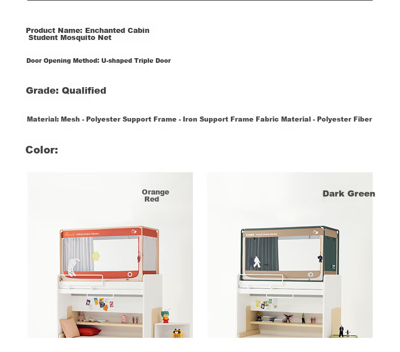 MEDOGA College Dormitory Bed Curtain, Class A Full Coverage Integrated Mosquito Net, Cool Purple, for 0.9-Meter Bunk Bed [100% Light Blocking] 45