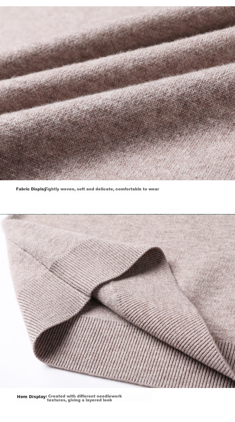 Hengyuanxiang Pure Wool Vest for Men, Autumn Pullover V-Neck Knitted Sweater, Sleeveless Inner Layer for Men's Sweater 39