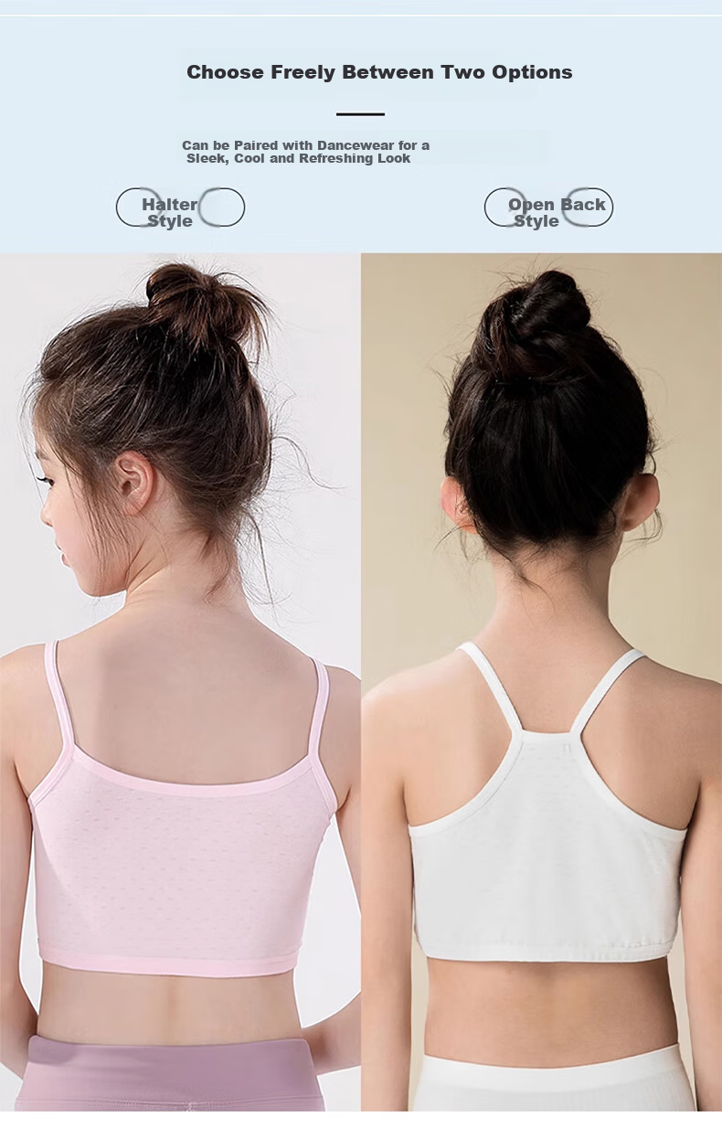 Ziyouxi Girls' Underwear for Elementary School Students in Puberty, Ages 8-12, Children's First Stage Camisole Thin Bra for Young Girls 7