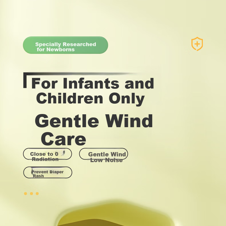 AUX Infant Hair Dryer for Red Bottoms, Wireless Rechargeable Newborn Baby Hair Care Low Radiation Constant Temperature Low Noise Gentle Wind Portable Maternity Hair Dryer Full Moon Gift 3