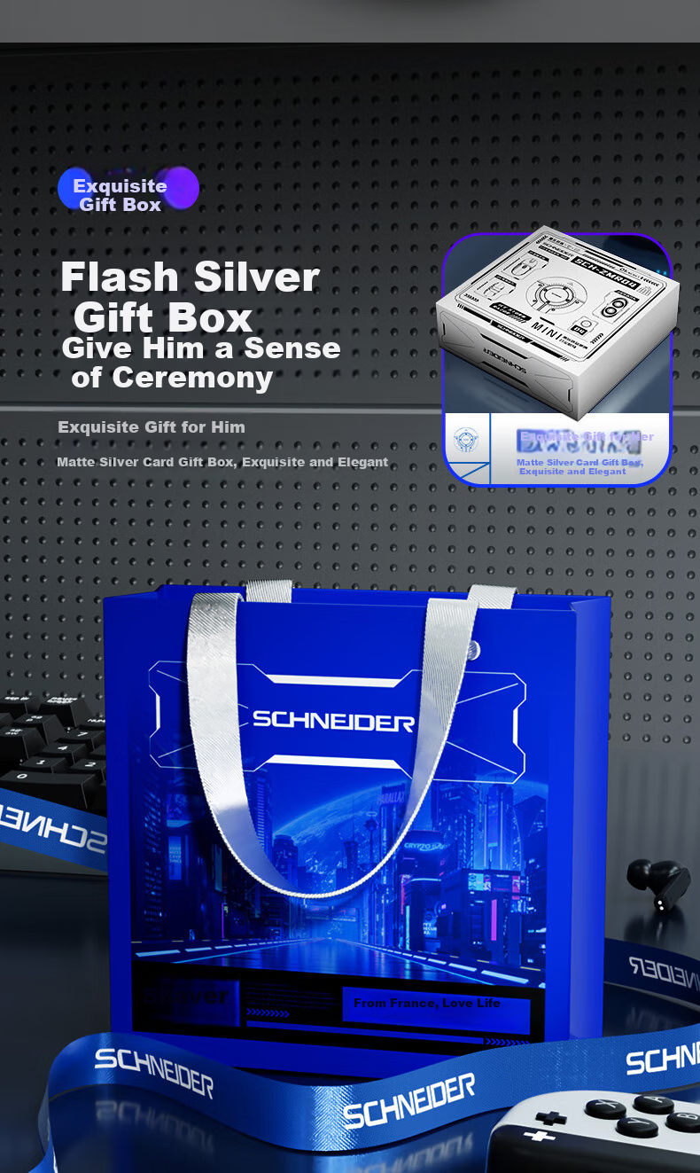 Schneider [Mid-Autumn Festival Gift] Mini Electric Shaver for Men, Portable Wet-Dry Razor, High-End Gift Box Set, Birthday Present for Dad, Husband, Boyfriend, Practical Gift 5