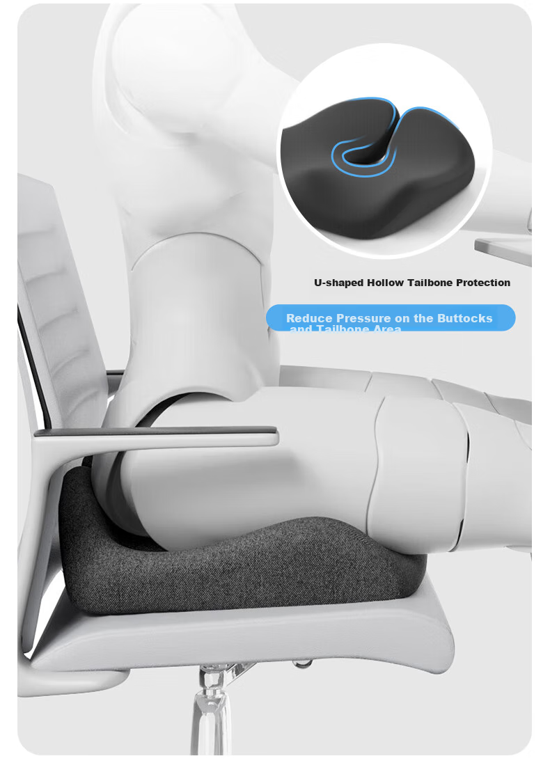 Mixiaoshu Chair Cushion, Office Seat Comfort Aid, Memory Foam, All-Season Buttock Pad, Chair Seat Cushion, Butt Pad 6
