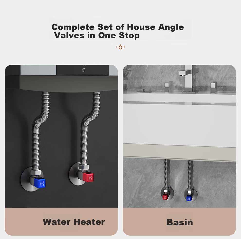 Submarine F312H Brass Thickened Triangular Valve, 1/2 Inch Inlet/outlet Ceramic Valve Core, Gunmetal Gray Hot Water Angle Valve 8