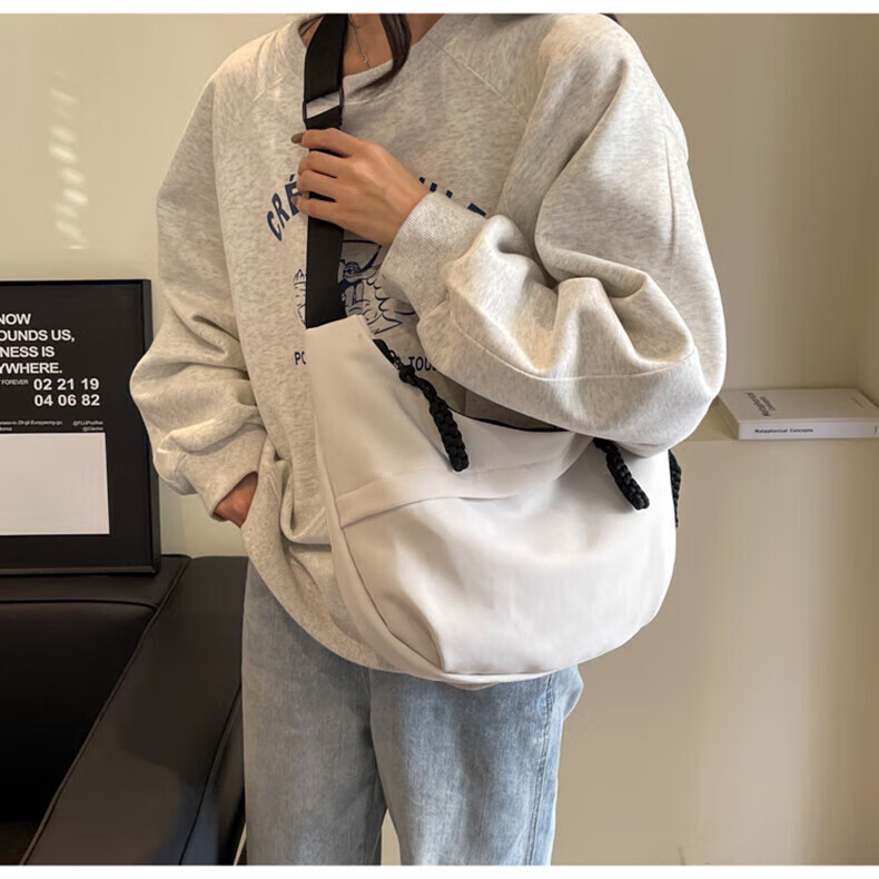 Huili Crossbody Bag for Women, Large Capacity, Korean-Style Simple Ins Trendy Versatile Casual Commuter Dumpling Bag Shoulder Bag 7