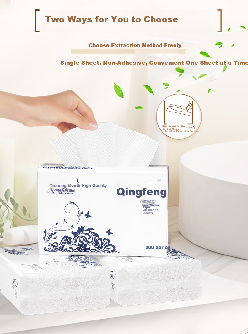 Qingfeng Commercial Hand Towel Paper, 1-Ply, 150 Sheets*20 Packs Per Box, for Bathroom Kitchen Hotel Office Use, A911SYP 9