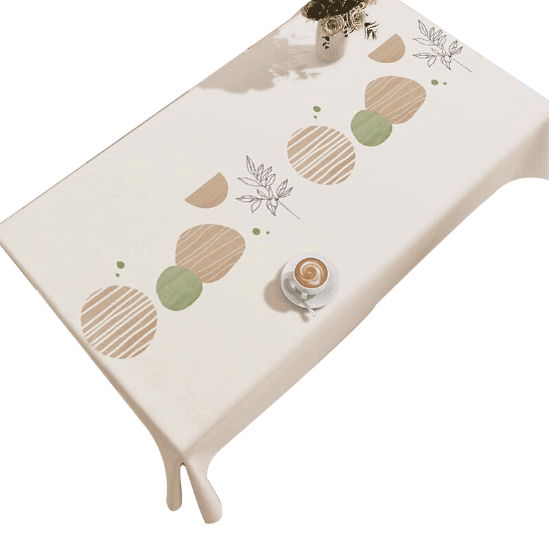 Jingxun Waterproof And Oil-Proof Tablecloth, Dining Mat, Coffee Table Cover, Cream-Colored Simple Style Tablecloth, 140*180cm