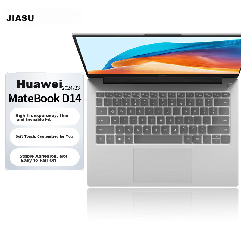Jiasu Huawei MateBook D14/D14 SE V20 Keyboard Cover, Compatible with 2026/25/24 Models, Keyboard Protective Film, Dust-Proof, Waterproof, Highly Transparent, Slim And Lightweight
