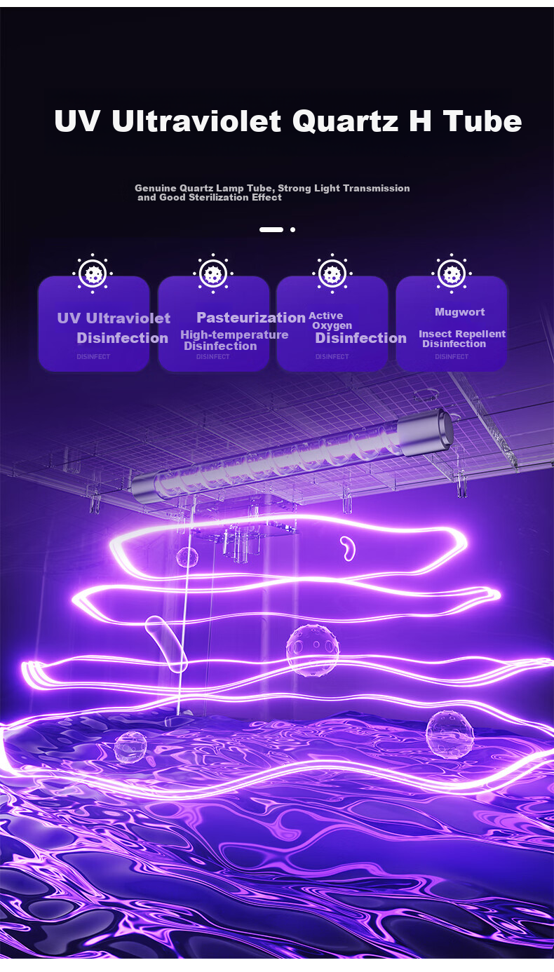 AOC UV Sterilization Lamp for Home Use, Pet Mite Removal, Odor Elimination, Deodorizing, Disinfection Lamp, UV Light with Timer, 60W Odorless 9