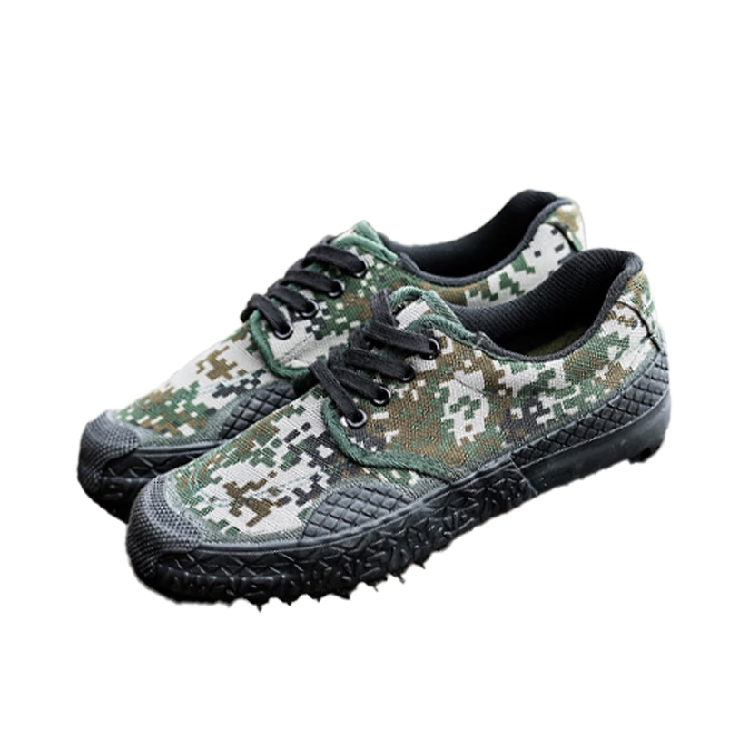 Laobaojia Camouflage Liberation Shoes Military Training Low-top Work Shoes Outdoor Construction Anti-slip Labor Protection Rubber Shoes Unisex Digital Size 35