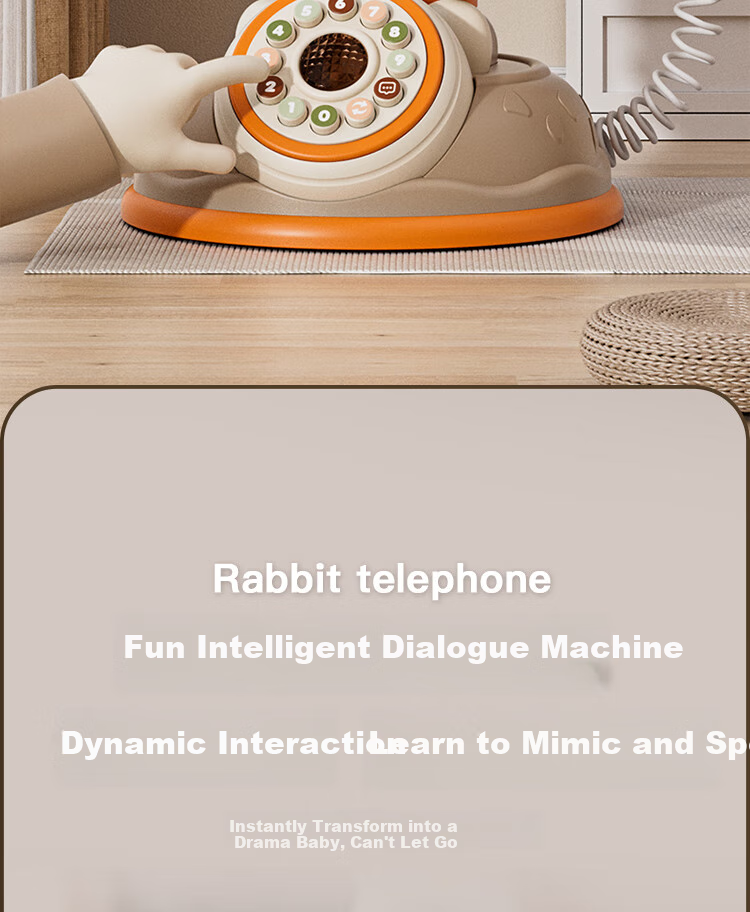 AoZhiJia Children's Toy, Retro Telephone, Baby Musical Nursery Rhyme Story Machine, Smart Talking Early Education Birthday Gift 4