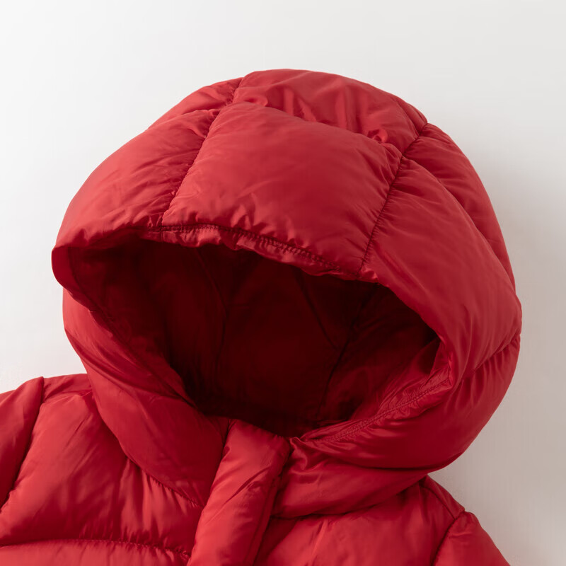 DAVE & BELLA Kids Goose Down Winter Waterproof Thickened Red Jacket Boys Girls Baby New Year Outfit