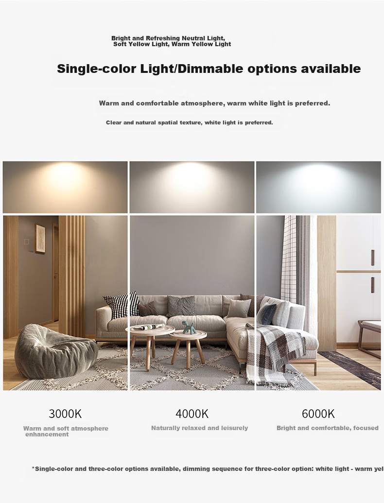 NVC LED Downlight for Living Room, Bedroom, Hallway, Recessed Narrow Edge Full Aluminum Spotlight, 7W Tri-Color Ra95 [Miyue] 8