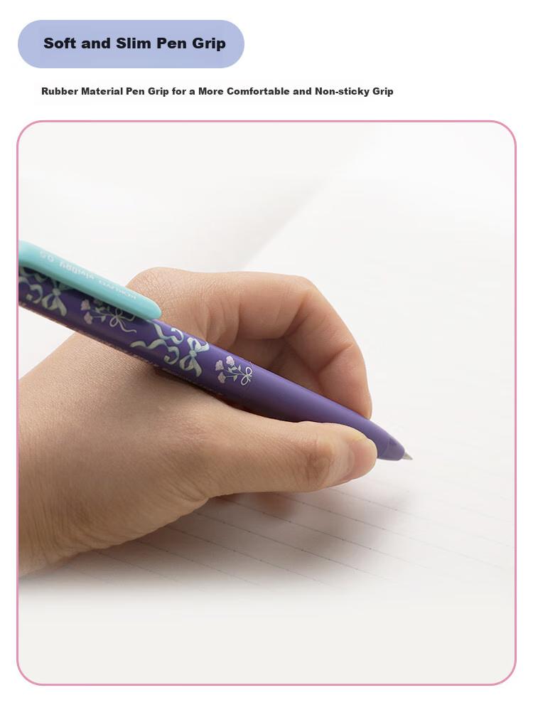 KOKUYO Butterfly Bow Retractable Gel Pen, 0.5mm Black Ink, Replaceable Refill, Office Signing Pen, Blue Barrel, 1 Pack, WSG-PR3065 5