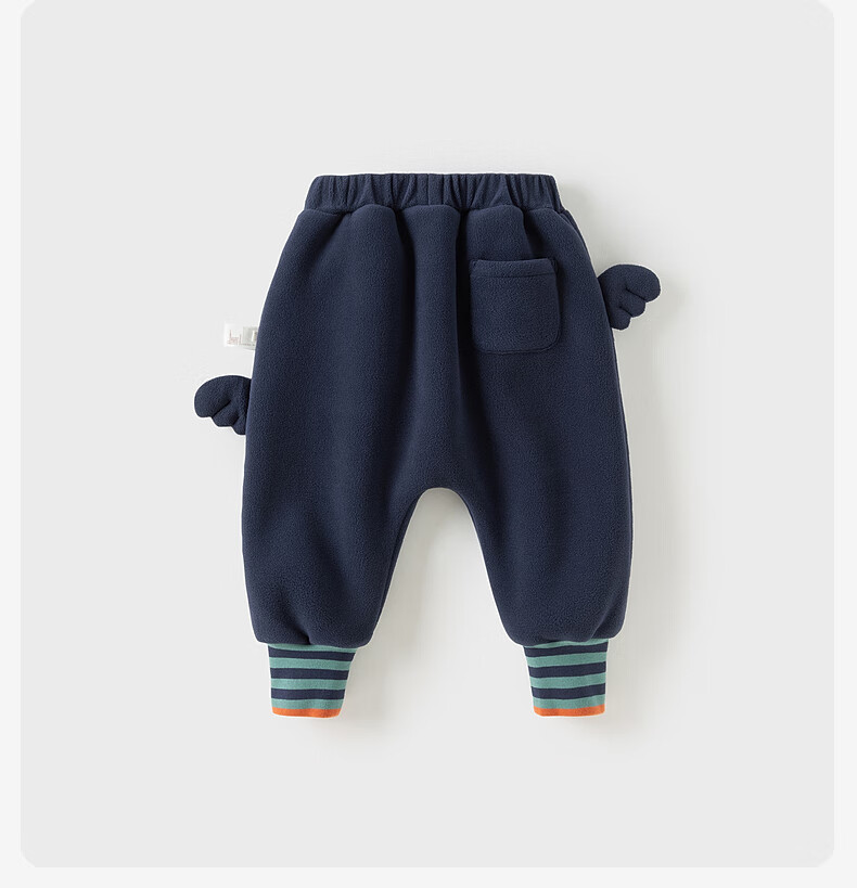 DAVE & BELLA Children's Knit Pants for Girls And Boys, Autumn And Winter Fleece-Lined Joggers with Elastic Cuffs 5