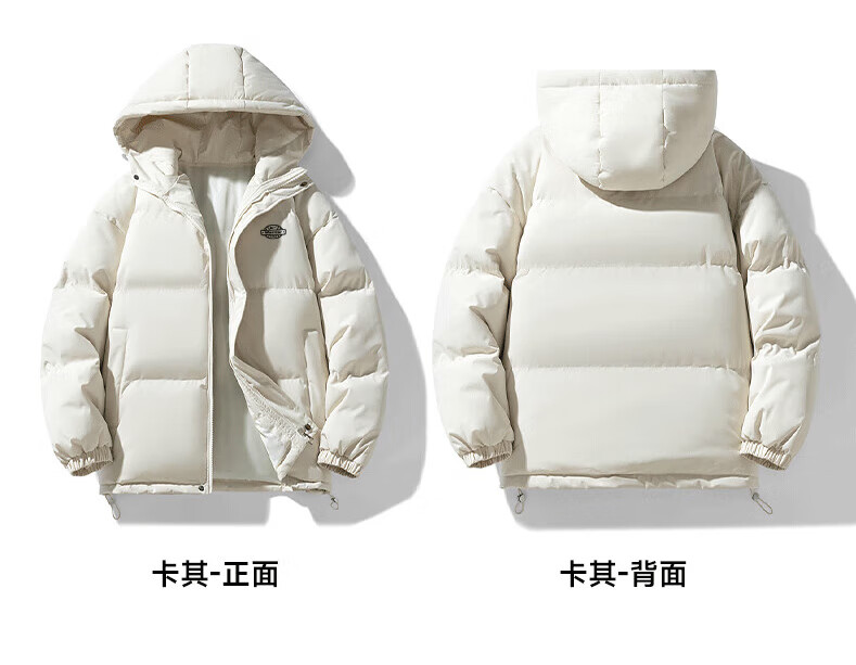 Warrior Men's Winter Hooded Thickened Cotton Jacket Cold-Resistant Warm Cotton Coat New Year Battle Robe Puffer Jacket 23