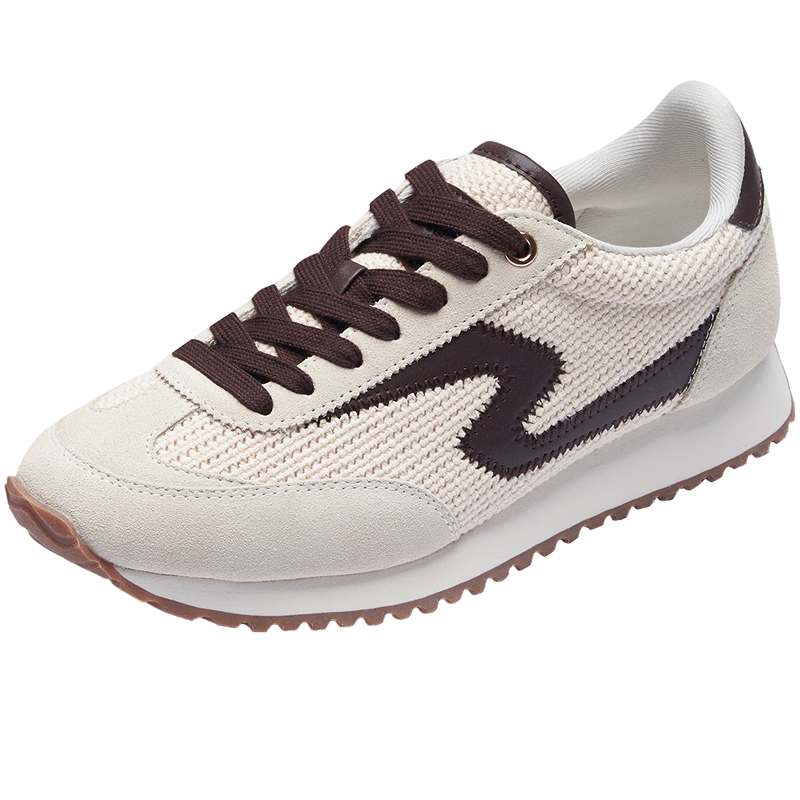 Le saunda Versatile Patchwork Casual Sports Sneakers for Women 6T27701 Linen White BRU 35