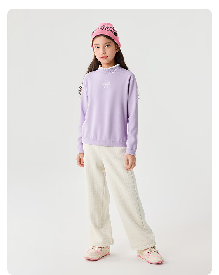 Balabala BalaOne Girls' Knit Sweater Children's Winter 2025 Sweet Stylish Pullover 208425103008 3