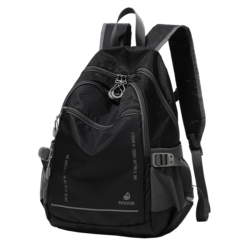 FOUVOR Outdoor Lightweight Foldable Travel Backpack Women Sports Hiking Mountaineering Kids School Bag Black