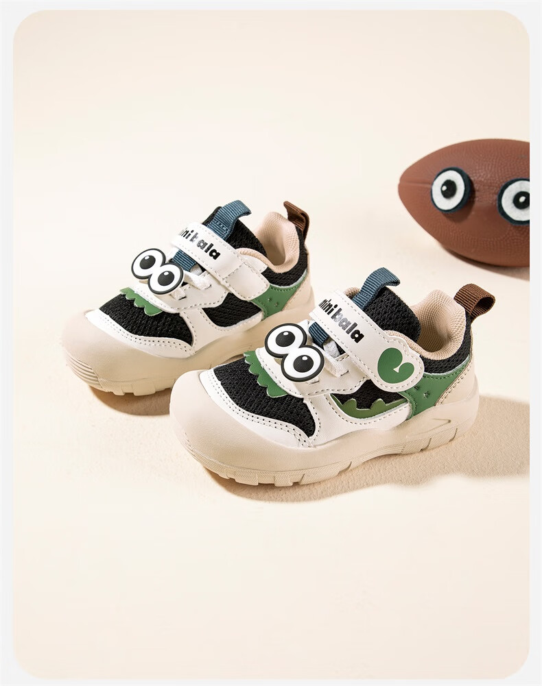 Minibala [3D Eyes] New Spring And Autumn Baby Walking Shoes, Mesh Casual Sneakers for Young Children, Sports Shoes for Boys And Girls 9