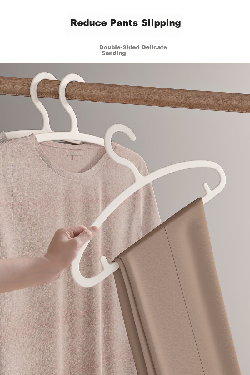 Fanyejia Simple Non-Marking Hangers, 10 Pack, Space-Saving Home Use, Non-Slip Clothes Hangers, Dual-Use for Students' Dormitory, Suitable for Wet And Dry Clothes 3