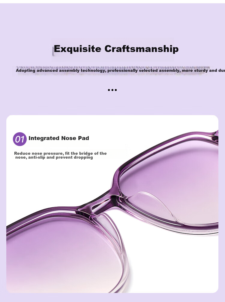Mr. PuTian Anti-Blue Light Reading Glasses for Women, Bifocal Progressive Purple High-End Reading Glasses, 200 Degrees (For Ages 55-59) 10