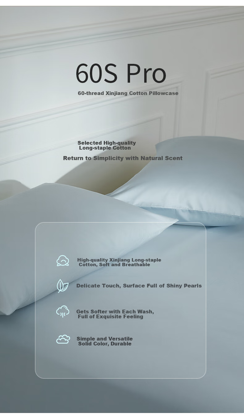 MIDO HOUSE High-Quality 100-Count Xinjiang Long-Staple Cotton Pillowcases, Pure Cotton, Pair Pack, Yingcha Gree 3