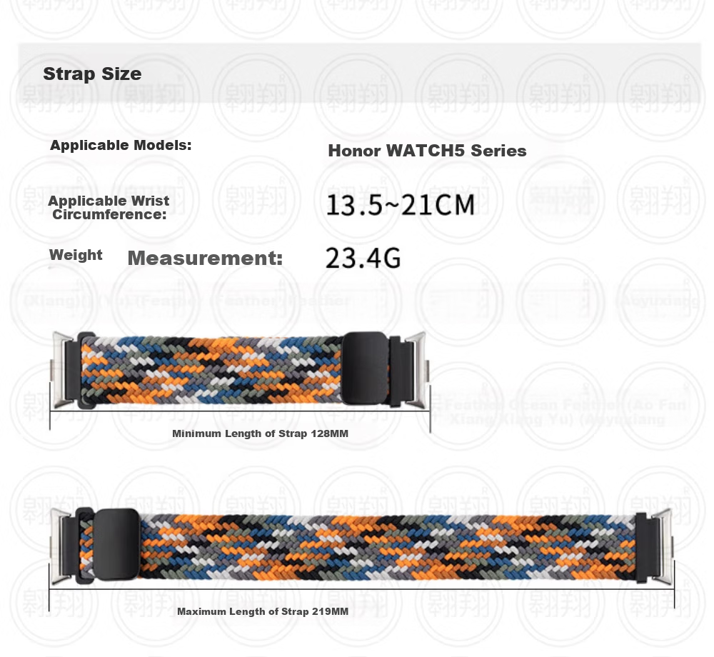 CHENSONG Compatible with HONOR Watch 5 Strap, Braided Style with Folding Clasp, Nylon Loop Wristband, Black Chocolate 25