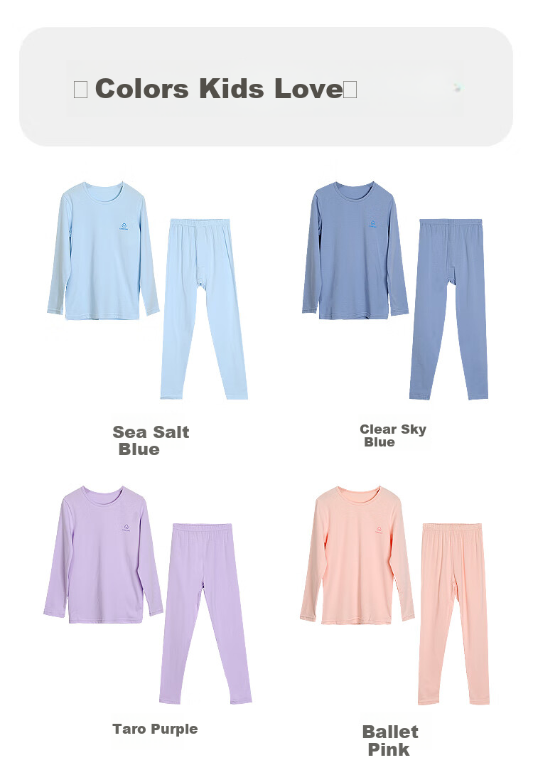 Hodohome Children's Autumn Underwear Set, Boys' 3A Antibacterial And Anti-Mite Cotton-Spandex Thin Thermal Underwear, Class A Round Neck Pajamas, 129 160 10