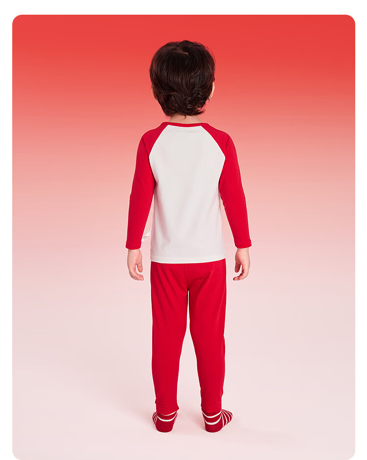 BALABALA Kids Children's Underwear Set Boys Girls 2026 Spring Baby Pajamas Autumn Clothes Red New Year Season Trend 1