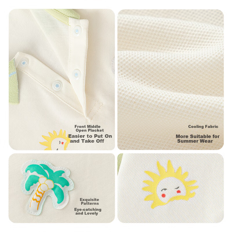 BALABALA Baby T-Shirt, Infant Top, Boys' Short-Sleeve Polo Shirt, Summer Wear, Thin, Cool And Comfortable