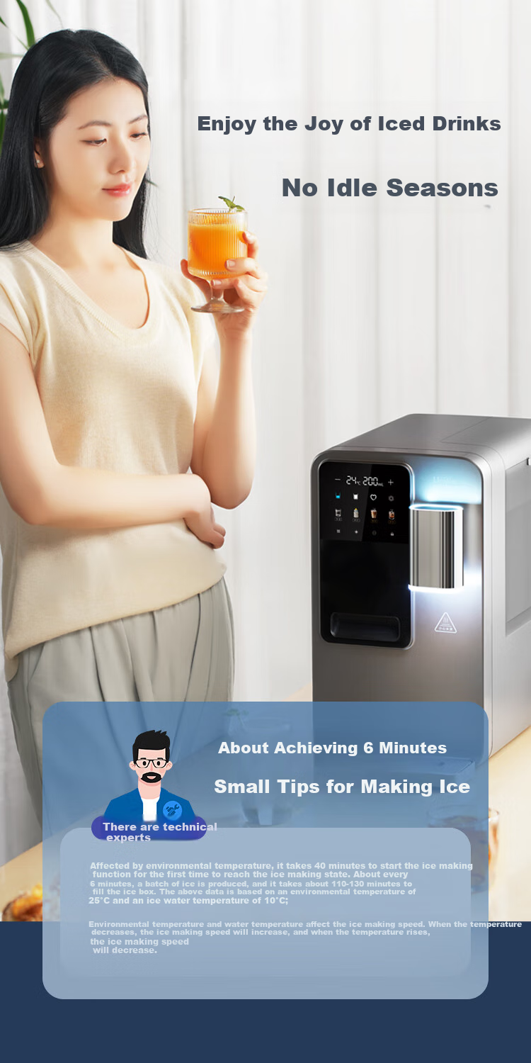 Unities Uwater M5 Ice Cube Countertop Water Dispenser, Instant Heating Home Use Bottle Warmer, Material Direct Drinking Machine, Ice Maker, Pipeline Machine, Water Dispenser, Deep Space Gray 17