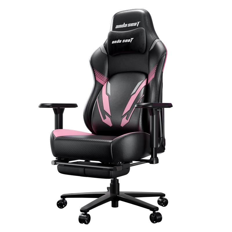AndaseaT Anderset Gaming Chair Computer Chair Ergonomic Office Chair War God Pro Phantom Pink Footrest