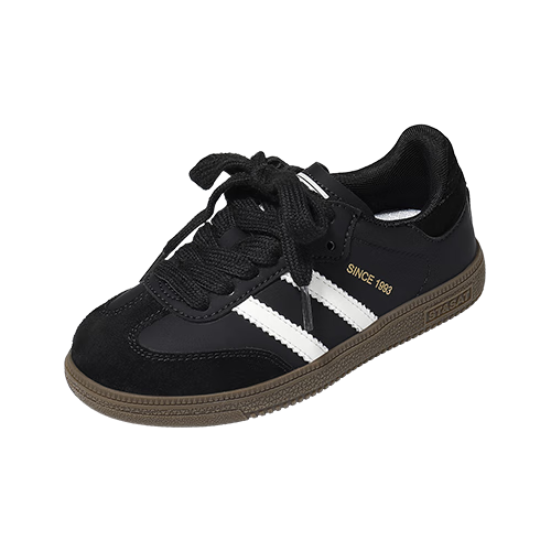 St&Sat Kids Training Shoes Spring New Girls Sports Shoes Soft Sole Boys Sneakers Classic Black Size 31