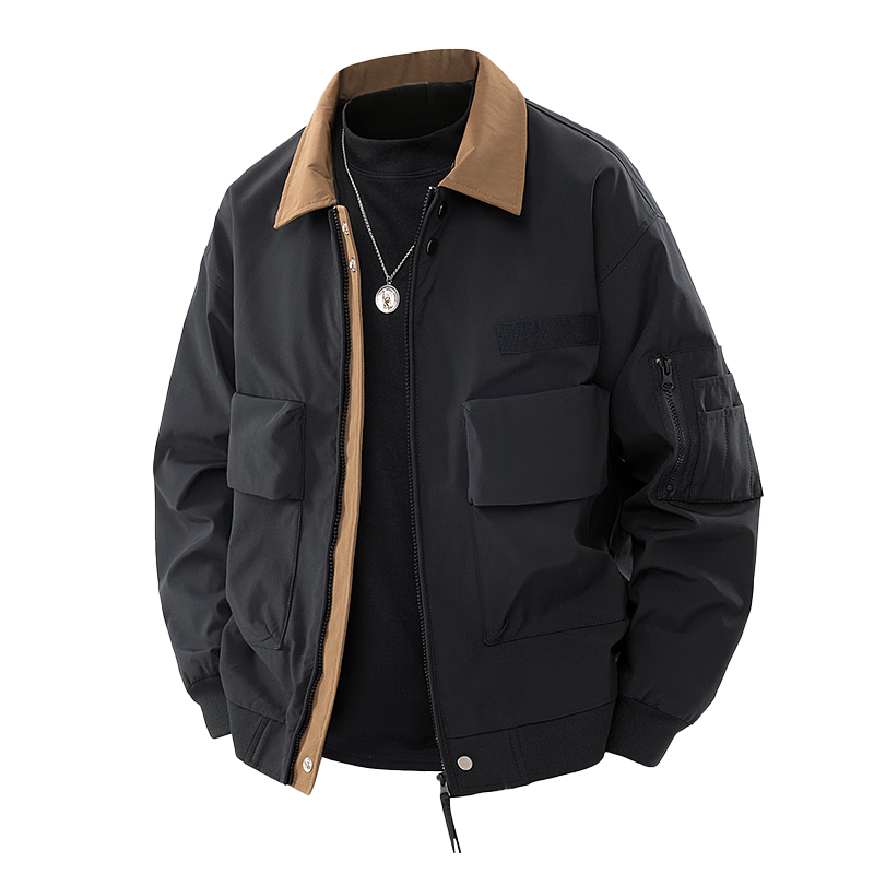 JEEP SPIRIT Men's Workwear Flight Jacket Autumn Winter High-end Sports Casual American Style