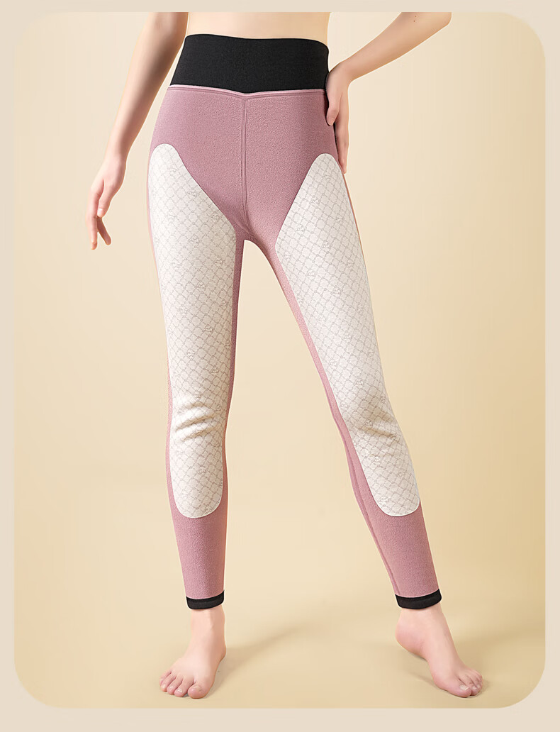 SNOWFLYING 100% Wool Filled Thermal Pants for Women, High-Waisted Tummy Control, Autumn And Winter Fleece-Lined Thick Leggings 7