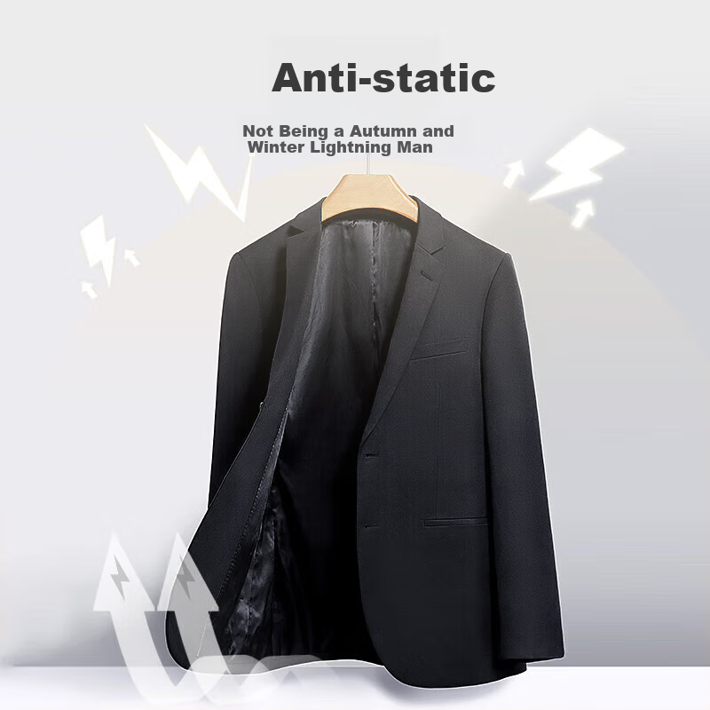 Goldlion [Machine Washable Wool/anti-Static] Men's Business Suit Jacket, High-End Version, Cool Style, Navy Blue, Size 48A