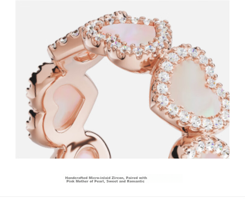 APM Monaco Pearl Mother-Of Heart Ring, Couple Rings, Gift for Girlfriend Or Wife 5
