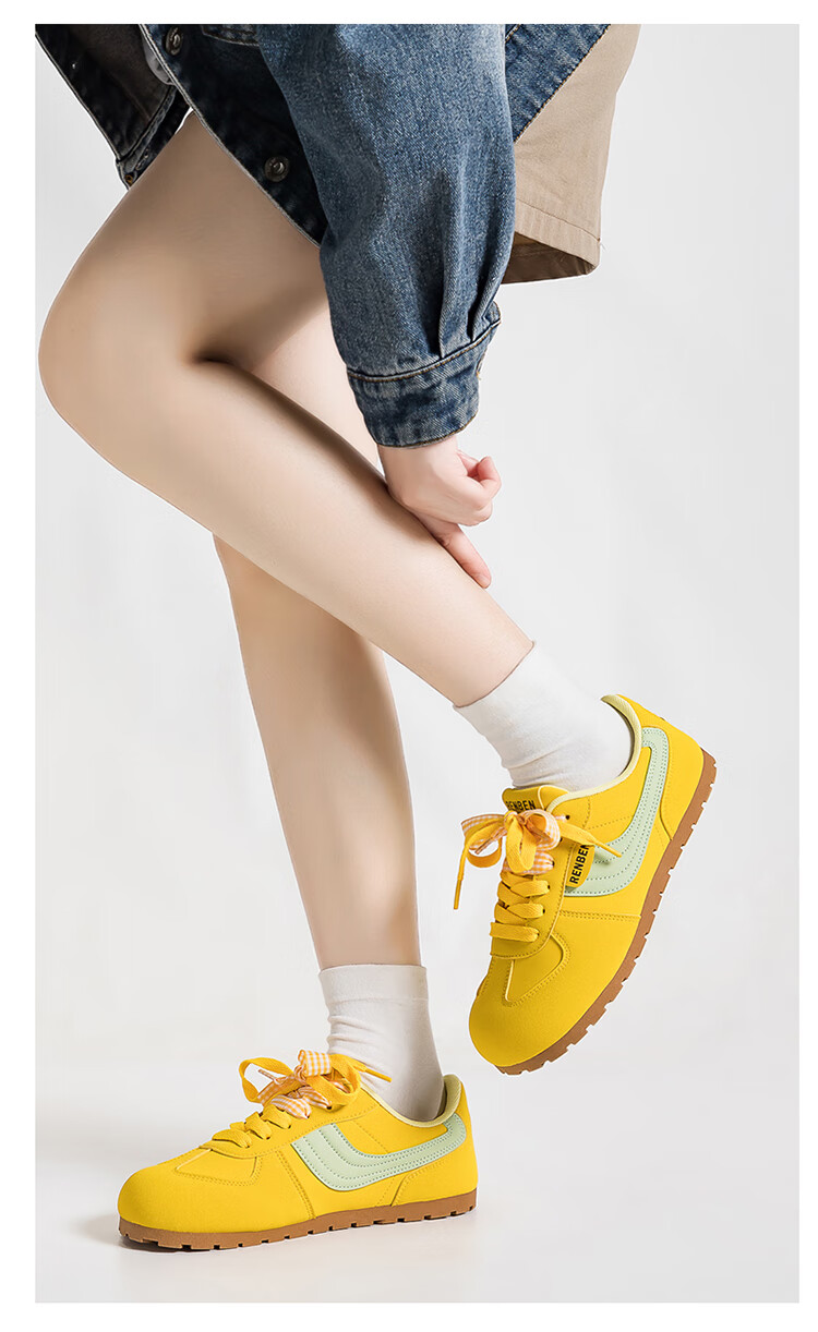 RENBEN 2026 Spring New Original INS Style German Training Shoes Dopamine Color Sweet German Training Shoes Fashion Ultra-Soft Sneakers 14