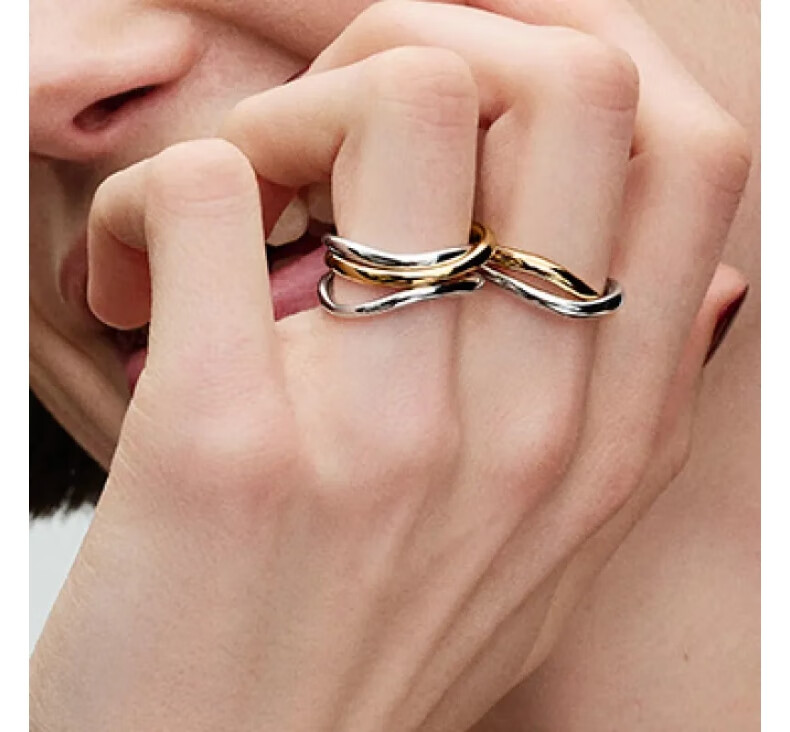 Pandora Essence Twin Ring Design with Interlocking Circles, Birthday Gift for Girlfriend 4