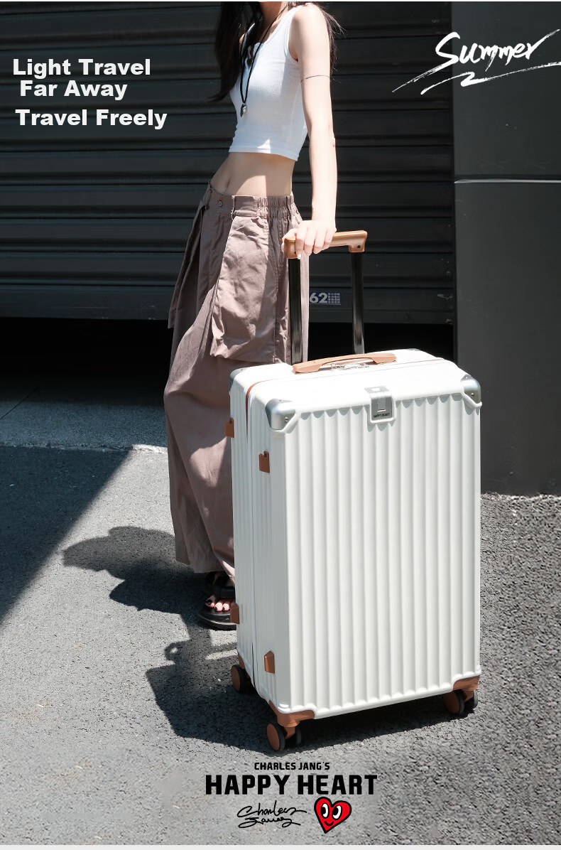 Charles Peach Heart Multi-Functional High-Style Luggage with Cup Holder, 28-Inch Spinner Suitcase for Men and Women, Stylish Gray Brown 3