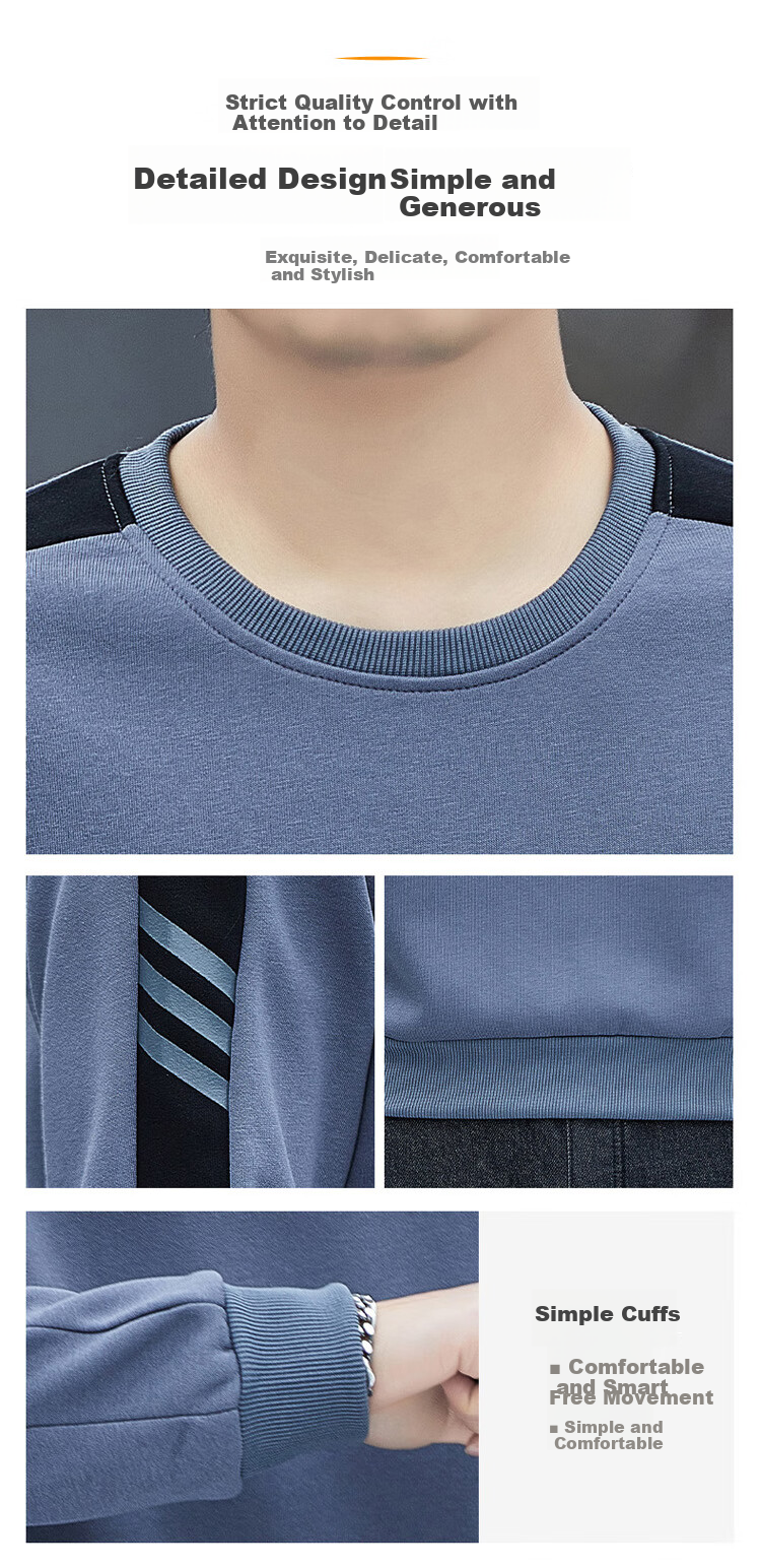 JEEP SPIRIT Men's Sweatshirt Jacket, Long-Sleeve T-Shirt, Men's Clothing for Autumn And Winter, Round Neck Top, High-End Casual Base Layer 4