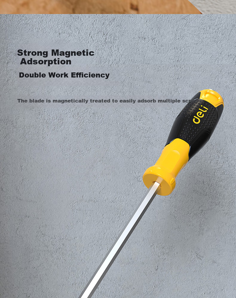 DELIGONGJU Rubber And Plastic Handle Straight Screwdriver with Cross-Shaped Tip, 8X250mm, DL6270101 10