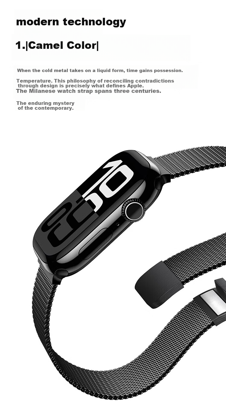 MSSM Compatible Apple Watch Band for Apple Watch S12 SE3/Ultra4 Milanese Double Magnetic IWatch S11/10/9 Metal Magnetic Steel Band Graphite Color 2