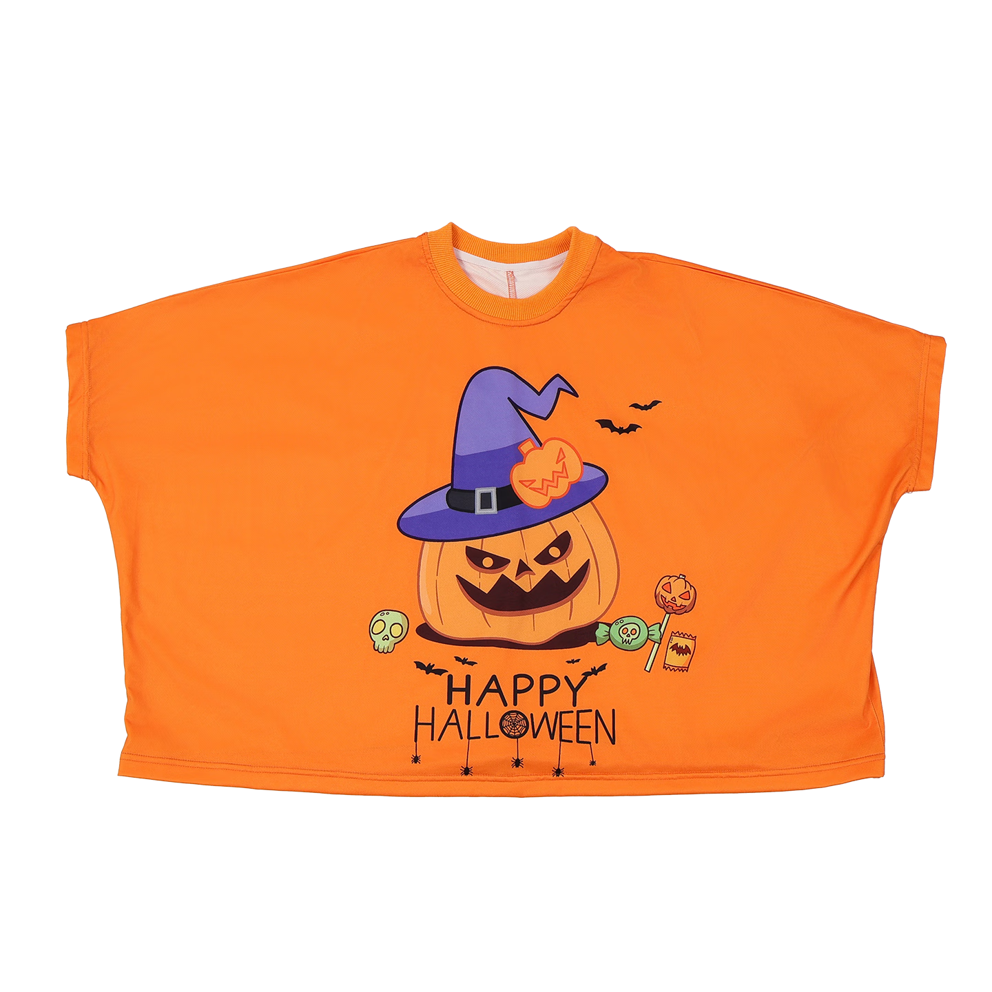 Suhantang Children's Halloween Costume Unisex Cosplay Pumpkin Bat Shirt Cape Orange (XL)