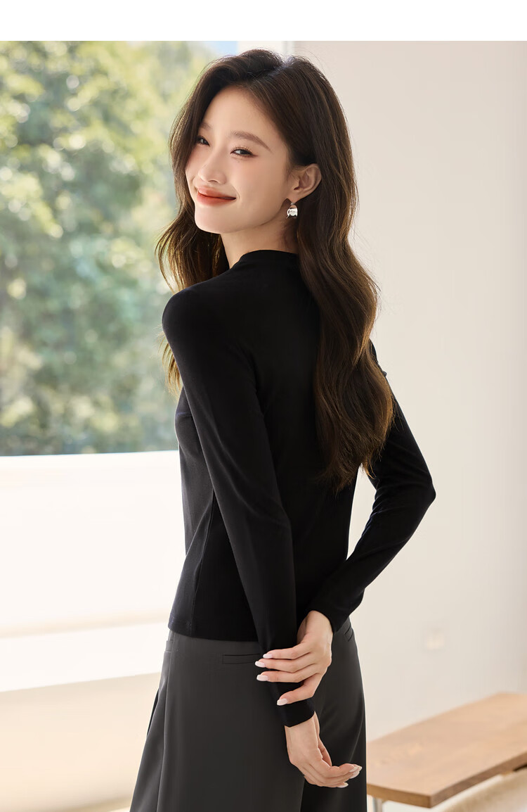 Woodpecker Women's Long Sleeve T-Shirt Autumn Pure Cotton Slim Fit White 2XL 12