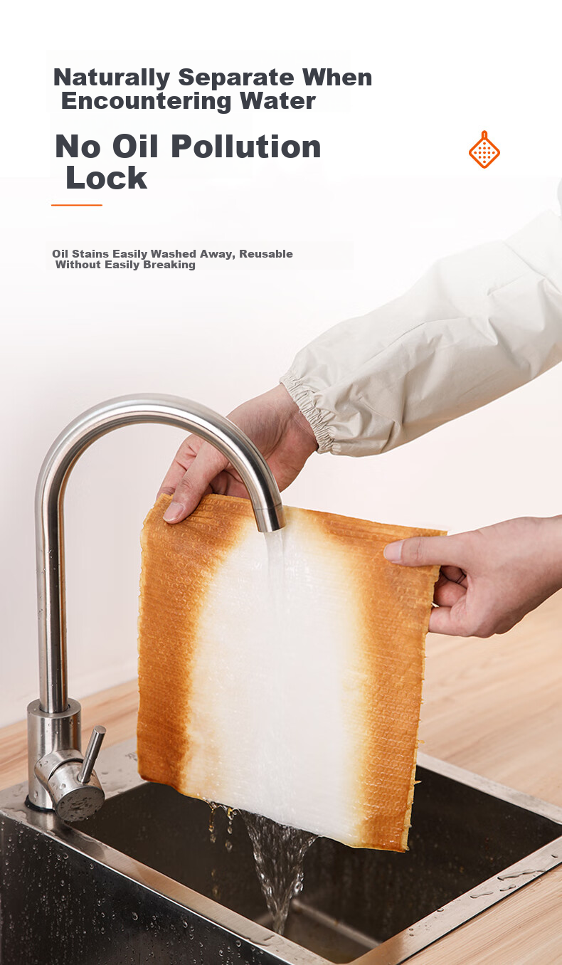 MENGTING Disposable Wipes, 150 Sheets, Thick Non-Woven Fabric, for Home Kitchen Use, Absorbent And Oil-Absorbing Dishwashing Cloths 5