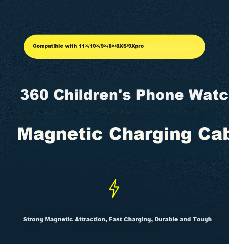 Masentek Compatible Charging Cable for 360 Children's Smartwatch, Suitable for 11X/10X/9X/8X/8XS/S1/9XPro/SE5 Series/P1/C1/8Xpro Models, Magnetic Charging Accessory 3