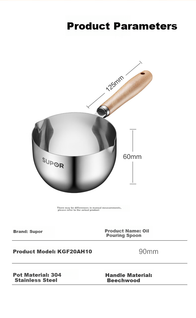 SUPOR Stainless Steel Oil Frying Pan, Home Use for Pouring And Searing Oil, KGF20AH10 6